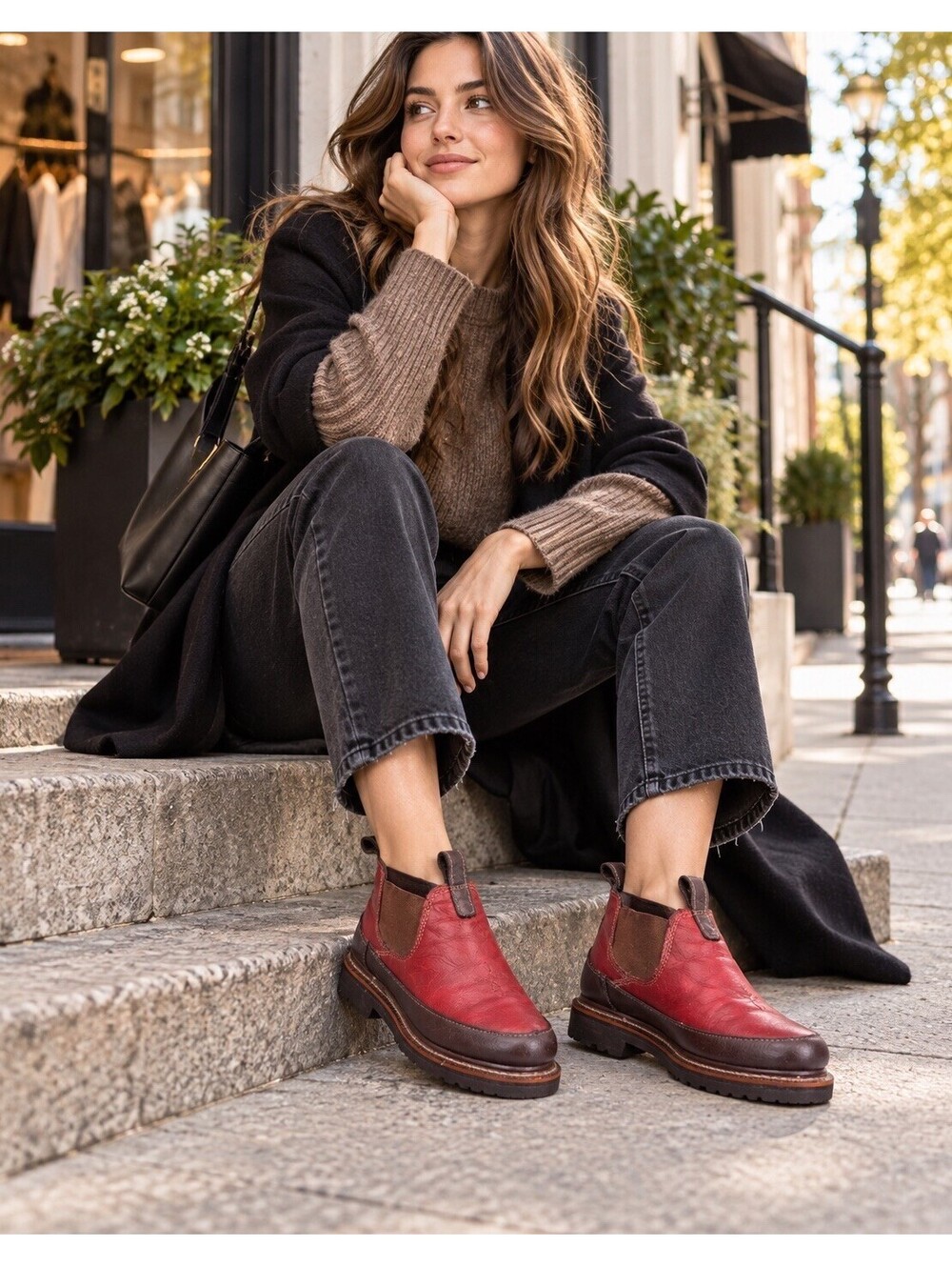 Georgia Giant GR185 Womens 8.5 M Romeo Red Leather Slip On Work Shoes Boots - Picture 2 of 10